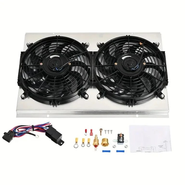 Aluminum Fan Shroud with Dual Slim Fans & Thermostat