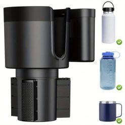 Adjustable Car Cup Holder and Phone Mount Adapter